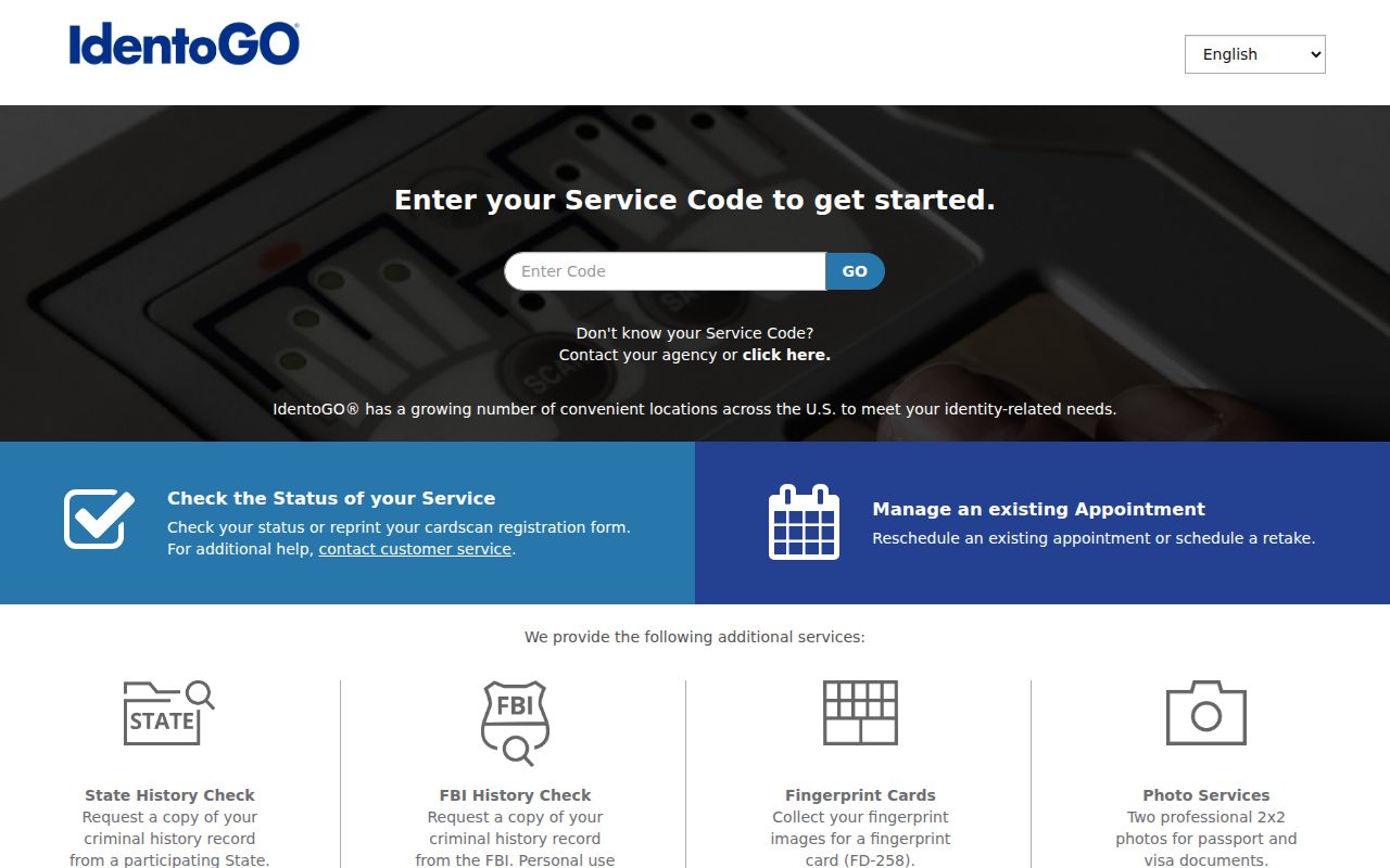 IDEMIA IdentoGO Pennsylvania fingerprint enrollment portal