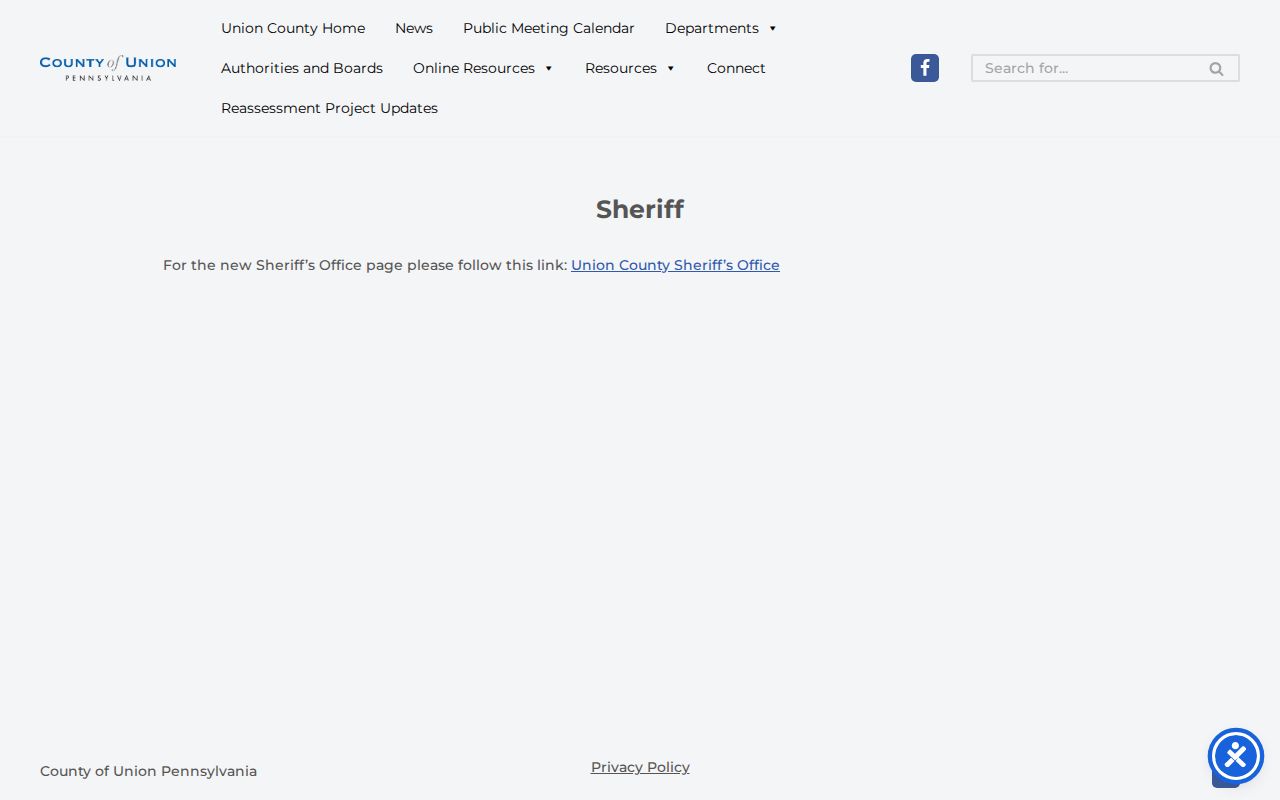 Union County gateway to the official Sheriff's Office