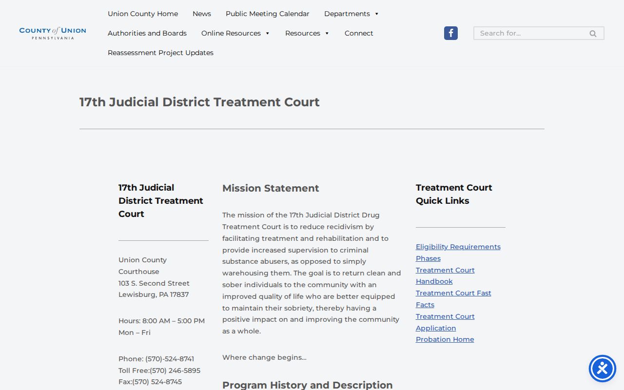 Union County criminal court case information for the Drug and DUI Treatment Court